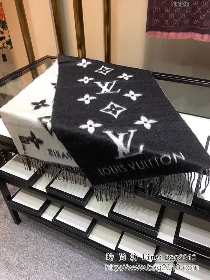 路易威登LV2018秋冬新款加厚羊絨圍巾 霍思燕款 688048 LLWJ6036